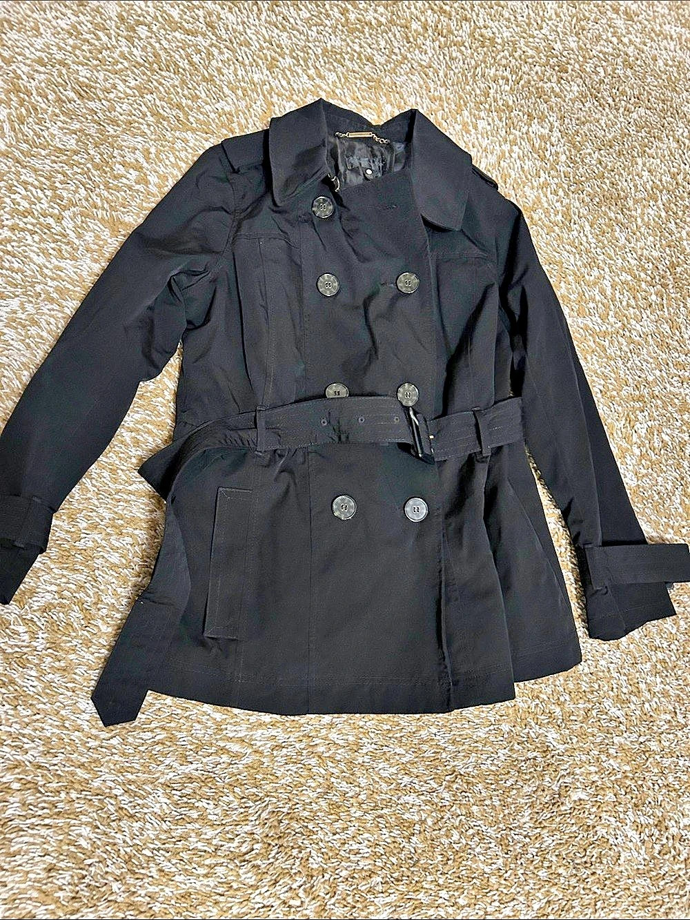 Worthington Black Trench Coat Petite